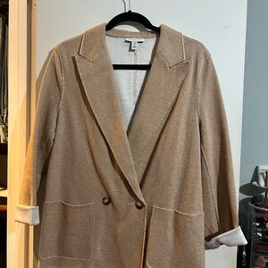 Topshop Beige Double-Breasted Blazer